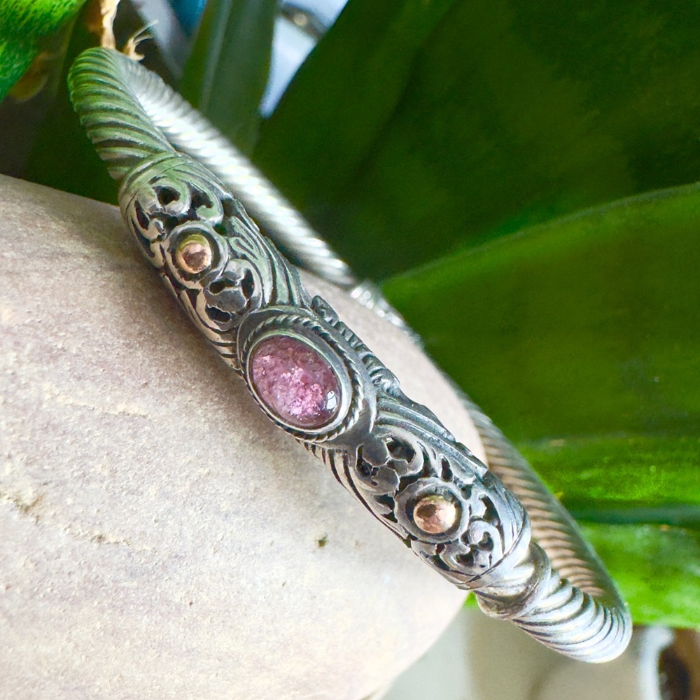 Sterling Tourmaline bangle bracelet